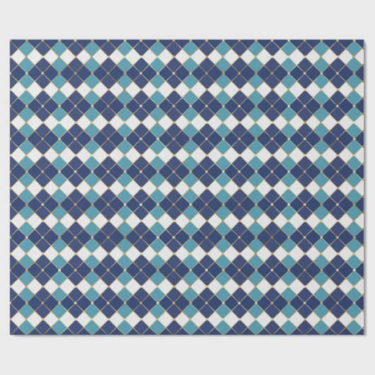 Hanukkah-Tile in blauem Umschlagpapier Geschenkpapier (Flach)