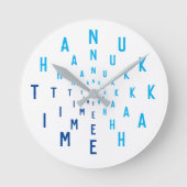 HANUKKAH TIME Letter Numbers Runde Wanduhr (Vorderseite)
