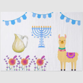 Hanukkah Tissue Paper mit lebhaften Blume, Menora Seidenpapier