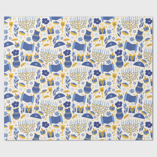 Hanukkah Torah Dreidel Star von David Menorah Gesc Geschenkpapier (Flach)