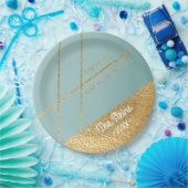 Hanukkah Turquoise und Gold Paper Teller (Party)