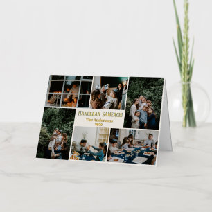 Hanukkah Typografie Blue Family Foto Collage