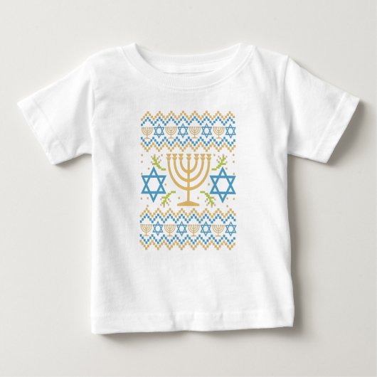 Hanukkah Ugly Sweater Jewish Holiday Gift Baby T-shirt (Vorderseite)