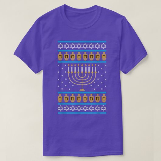Hanukkah Ugly Sweater Weihnachten oder jüdisches H T-Shirt (Design vorne)