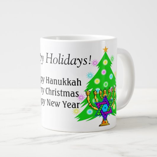 Hanukkah und Christmas Together Kaffee Tasse (Vorderseite Rechts)