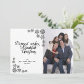 Hanukkah und Weihnachten Moderne Fotokarte (Stehend Vorderseite)