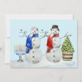 Hanukkah und Weihnachten Snowman Wasserfarbe (Vorderseite)