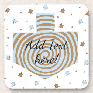 Hanukkah Untersetzer Blue & Brown Dreidel & Stars