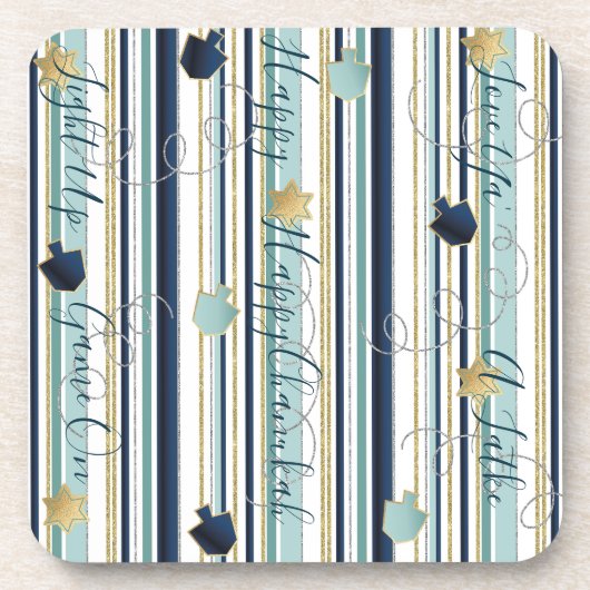 Hanukkah-Untersetzer Das Neue Elegante Getränkeuntersetzer (Vorderseite)