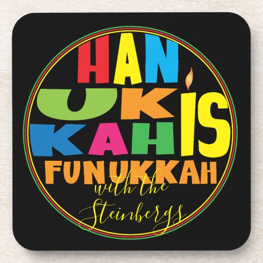 Hanukkah Untersetzer Personalize Hanukkah ist Funu (Vorderseite)