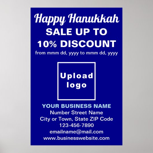 Hanukkah Verkauf auf blauem Poster (Vorne)