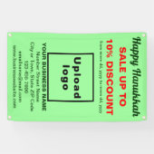 Hanukkah Verkauf auf hellgrünem Banner (Horizontal)