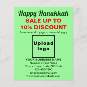 Hanukkah Verkauf auf hellgrünem Flyer