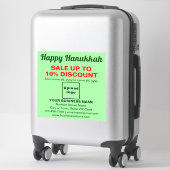 Hanukkah Verkauf auf hellgrünem Vinyl Aufkleber (Koffer)