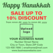 Hanukkah Verkauf auf hellgrünem Vinyl Aufkleber (Vorderseite)