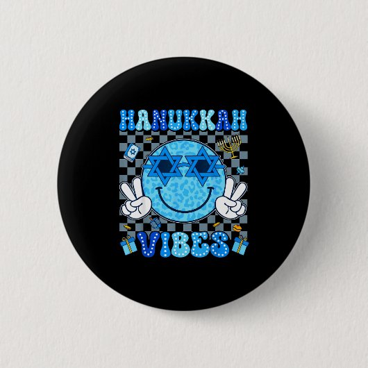 Hanukkah Vibes Chanukah Pajama Happy Hanukkah Men  Button (Vorderseite)