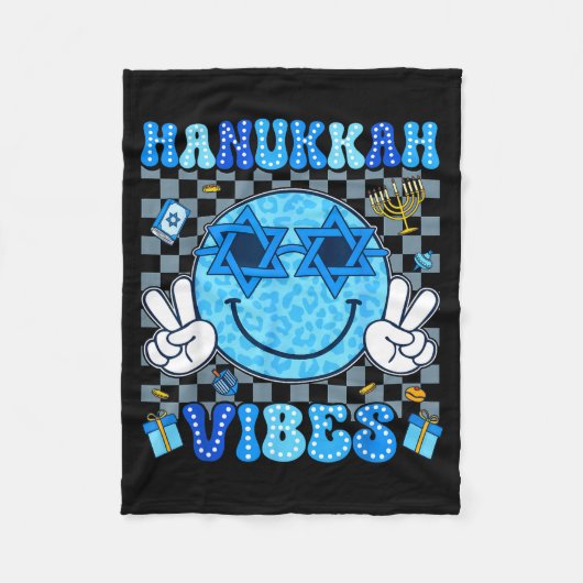 Hanukkah Vibes Chanukah Pajama Happy Hanukkah Men Fleecedecke (Vorderseite)