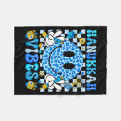 Hanukkah Vibes Groovy Smile Face Jewish Holiday Ch Fleecedecke (Vorderseite (Horizontal))