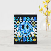Hanukkah Vibes Groovy Smile Face Jewish Holiday Ch Karte (Gelbe Blume)