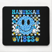 Hanukkah Vibes Groovy Smile Face Jewish Holiday Ch Mousepad (Vorne)