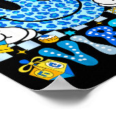 Hanukkah Vibes Groovy Smile Face Jewish Holiday Ch Poster (Ecke)