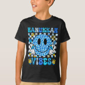 Hanukkah Vibes Groovy Smile Face Jewish Holiday Ch T-Shirt (Vorderseite)