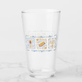 Hanukkah Wasserglas Glas (Rückseite)
