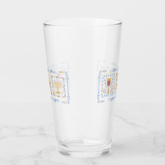 Hanukkah Wasserglas Glas (Rechts)