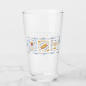 Hanukkah Wasserglas Glas (Vorderseite)