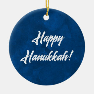 Hanukkah Watercolor Keramik Ornament