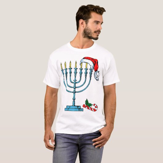 Hanukkah Weihnachtsfamilie Chr T-Shirt (Vorne ganz)
