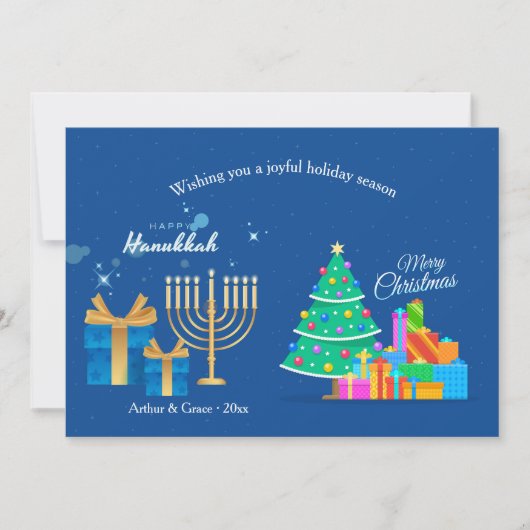 Hanukkah Weihnachtsgrüße Feiertagskarte (Vorderseite)