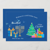 Hanukkah Weihnachtsgrüße Feiertagskarte (Vorne/Hinten)