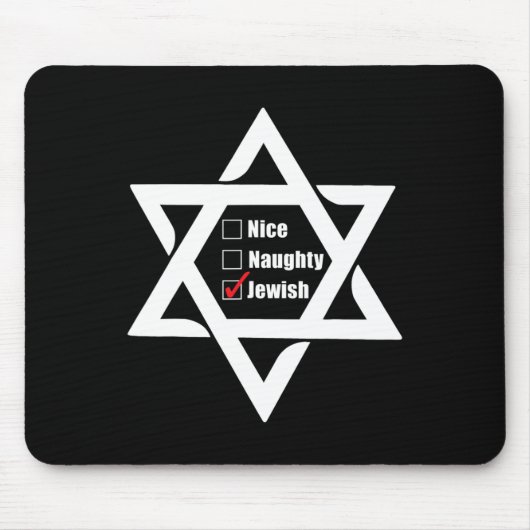 Hanukkah Weihnachtsstern von David Nice Naughty Je Mousepad (Vorne)