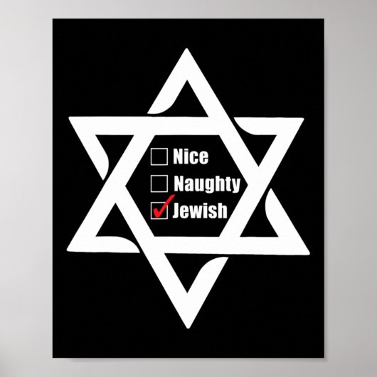 Hanukkah Weihnachtsstern von David Nice Naughty Je Poster (Vorne)