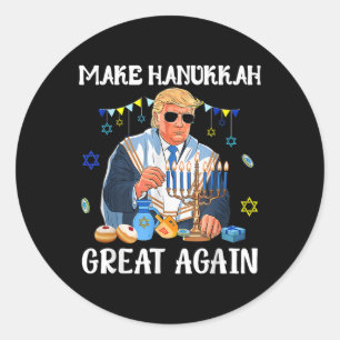 Hanukkah wieder groß machen Trump jüdisch hässlich Runder Aufkleber