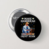 Hanukkah wieder groß machen Trump jüdischen Ugly C Button (Vorne & Hinten)