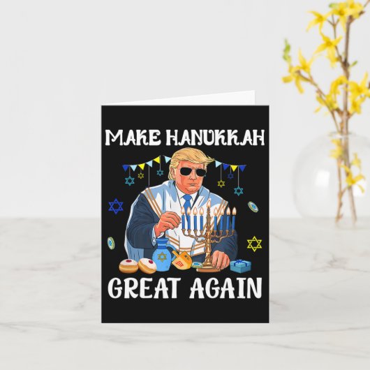 Hanukkah wieder groß machen Trump jüdischen Ugly C Karte (Gelbe Blume)