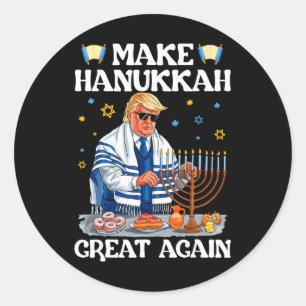Hanukkah wieder groß machen Trump jüdischen Ugly C Runder Aufkleber