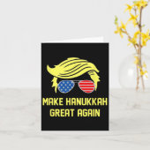 Hanukkah wieder groß Trump 47 Hanukkah Miracl Karte (Gelbe Blume)