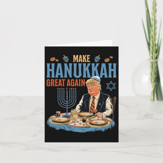 Hanukkah wieder groß Trump Chanukkah jüdisch H Karte (Vorderseite)