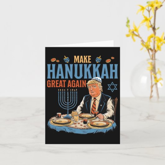 Hanukkah wieder groß Trump Chanukkah jüdisch H Karte (Gelbe Blume)