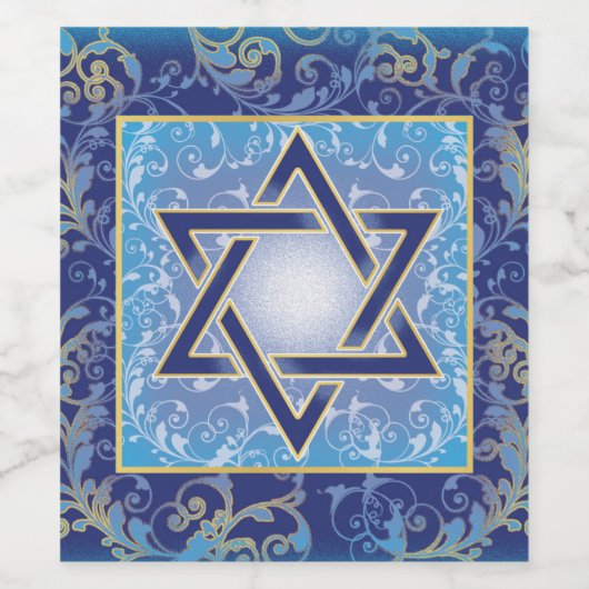 Hanukkah Wine Labels Jüdische Flaschenetiketten Weinetikett (Einzelnes Label)