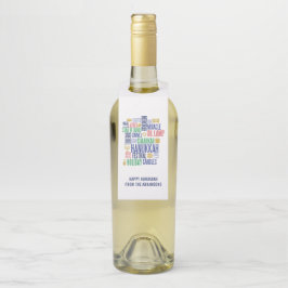 Hanukkah Words Holiday Bottle Hanger Tags Flaschenanhänger