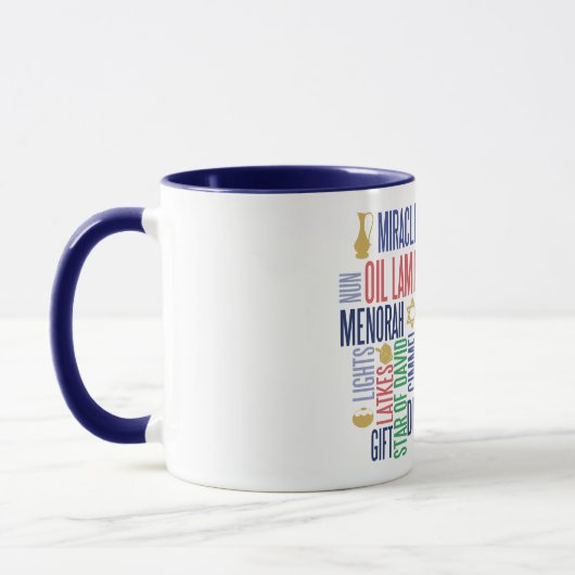 Hanukkah Words Holiday Coffee Tasse (Links)