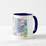 Hanukkah Words Holiday Coffee Tasse<br><div class="desc">Weitere Koordinierungsaufgaben finden Sie in unserer Sammlung "Hanukkah Words Holiday".</div>