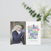 Hanukkah Words Holiday Foto Postkarte (Stehend Vorderseite)