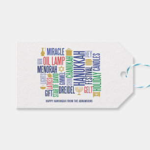 Hanukkah Words Holiday Gift Tags Geschenkanhänger