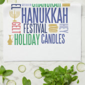 Hanukkah Words Holiday Kitchen Handtuch (Gefaltet)