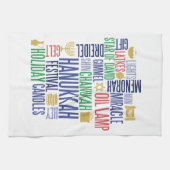 Hanukkah Words Holiday Kitchen Handtuch (Horizontal)